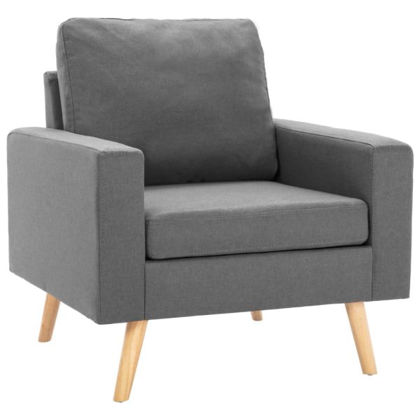 Set Di Divani 2 Pz In Tessuto Grigio Chiaro - Image 5