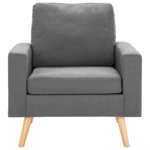 Set Di Divani 2 Pz In Tessuto Grigio Chiaro - Image 6