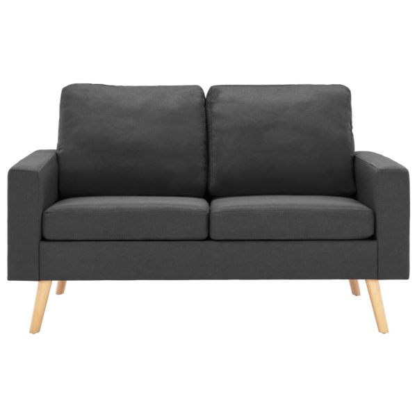 Set Di Divani 2 Pz In Tessuto Grigio Scuro - Image 3