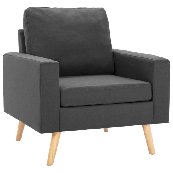 Set Di Divani 2 Pz In Tessuto Grigio Scuro - Image 5