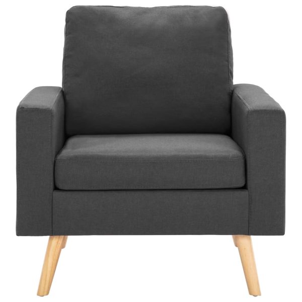 Set Di Divani 2 Pz In Tessuto Grigio Scuro - Image 6