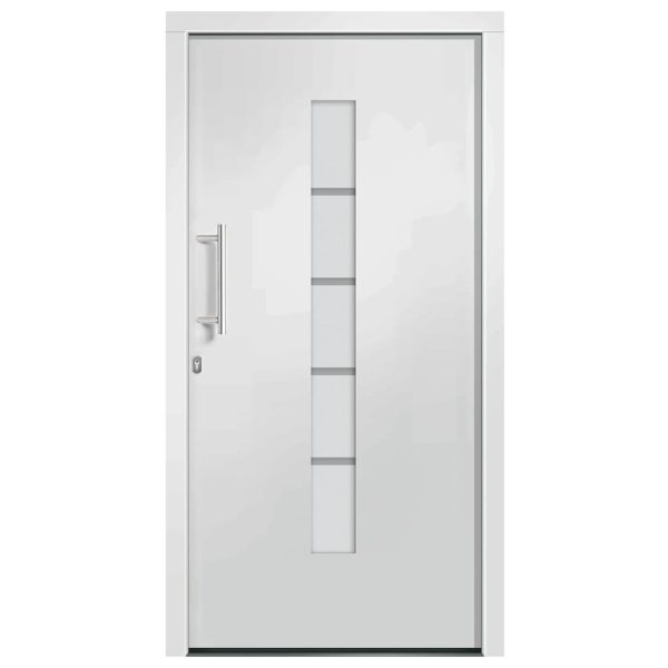 Porta D'ingresso In Alluminio E Pvc Bianco 100x210 cm - Image 3