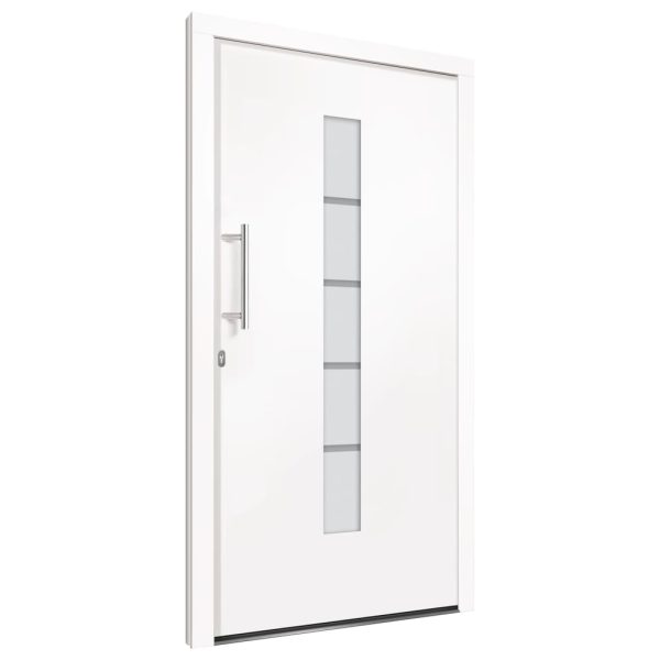 Porta D'ingresso In Alluminio E Pvc Bianco 100x210 cm - Image 4