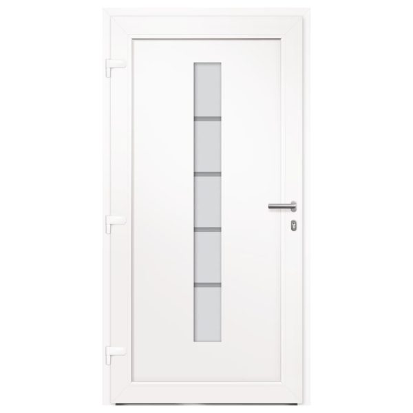 Porta D'ingresso In Alluminio E Pvc Bianco 100x210 cm - Image 5