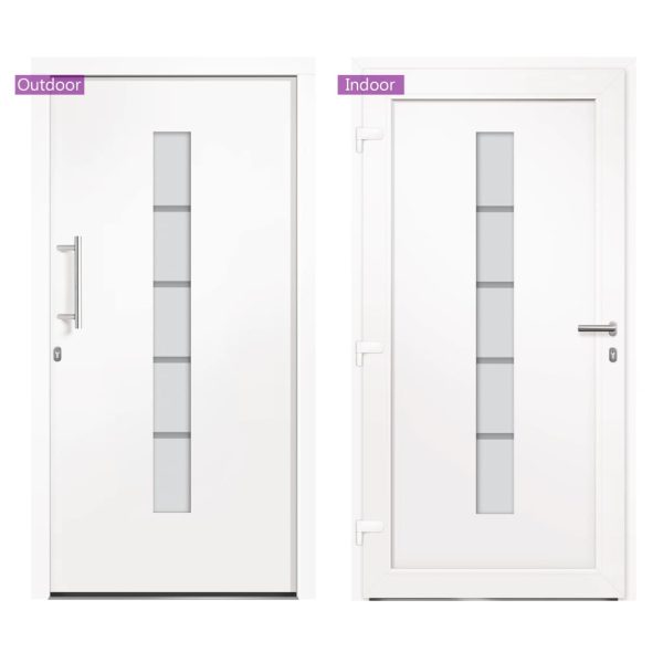 Porta D'ingresso In Alluminio E Pvc Bianco 100x210 cm - Image 6
