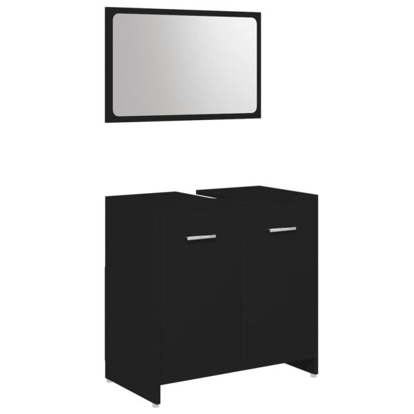 Set Mobili Da Bagno 3 Pz Nero In Truciolato - Image 4