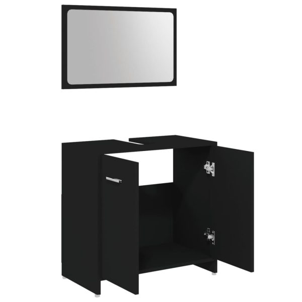 Set Mobili Da Bagno 3 Pz Nero In Truciolato - Image 6