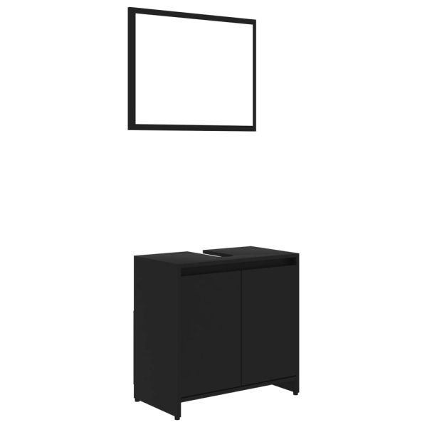 Set Mobili Da Bagno 3 Pz Nero In Truciolato - Image 5