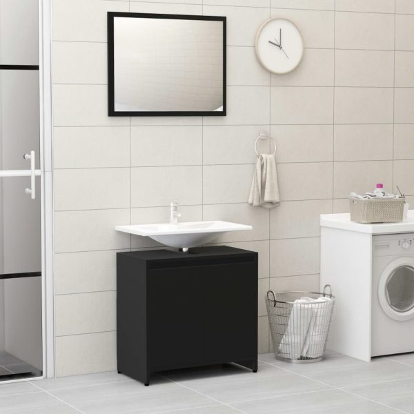 Set Mobili Da Bagno 3 Pz Nero In Truciolato - Image 6