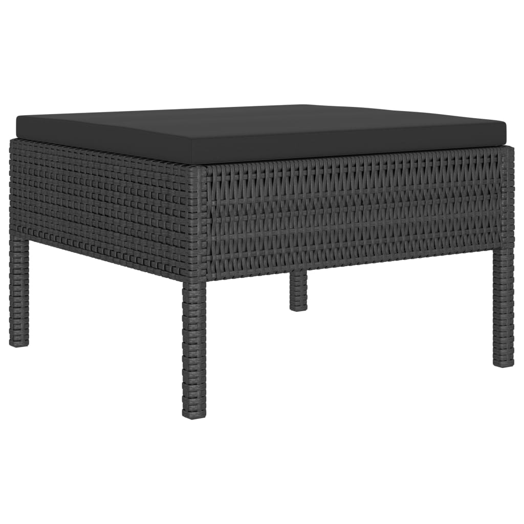 Set Divani Da Giardino 6 Pz Con Cuscini In Polyrattan Nero - Image 5