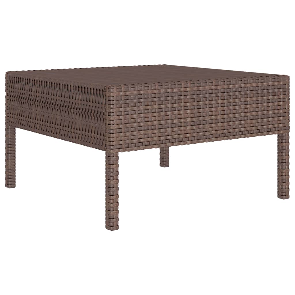 Set Divani Da Giardino 10 Pz Con Cuscini In Polyrattan Marrone - Image 4