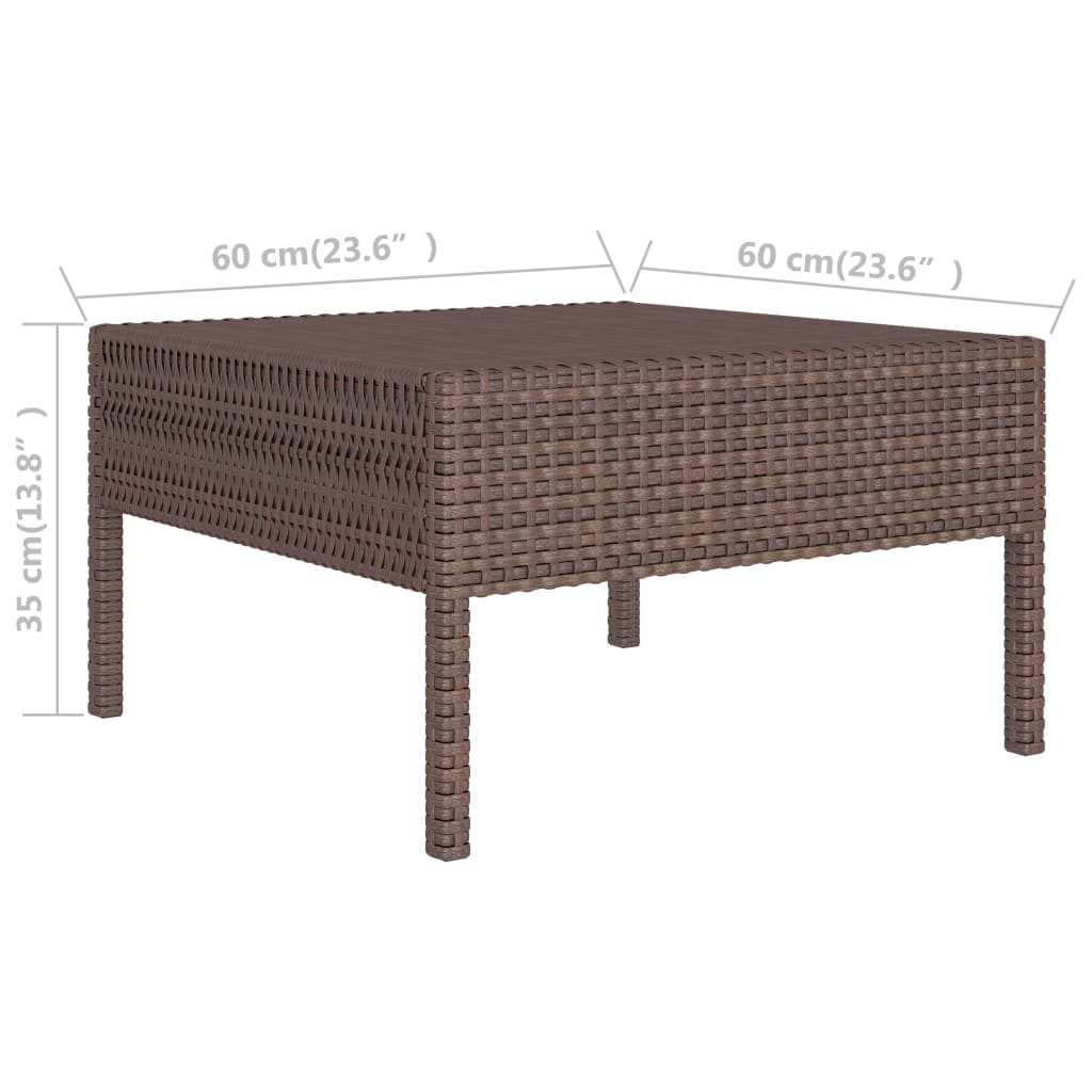Set Divani Da Giardino 10 Pz Con Cuscini In Polyrattan Marrone - Image 6
