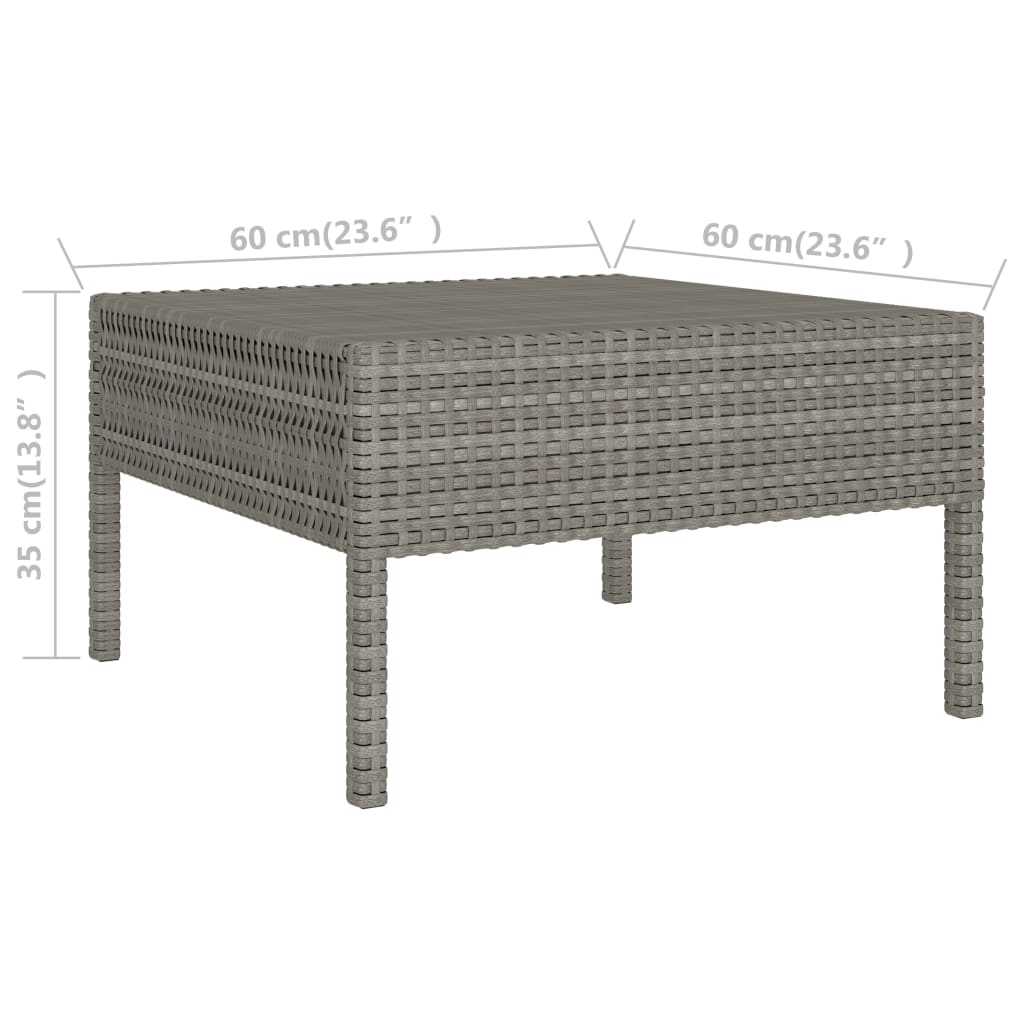 Set Divani Da Giardino 10 Pz Con Cuscini In Polyrattan Grigio - Image 6