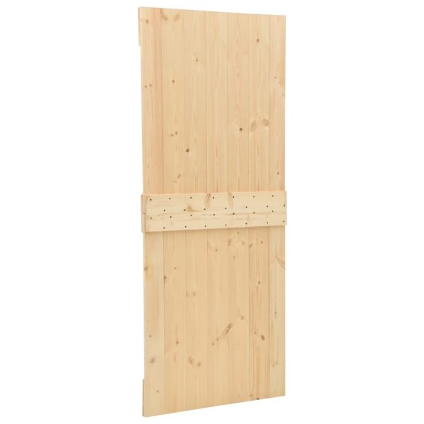 Porta Scorrevole Con Set Hardware 90x210 Cm In Legno Di Pino - Image 5