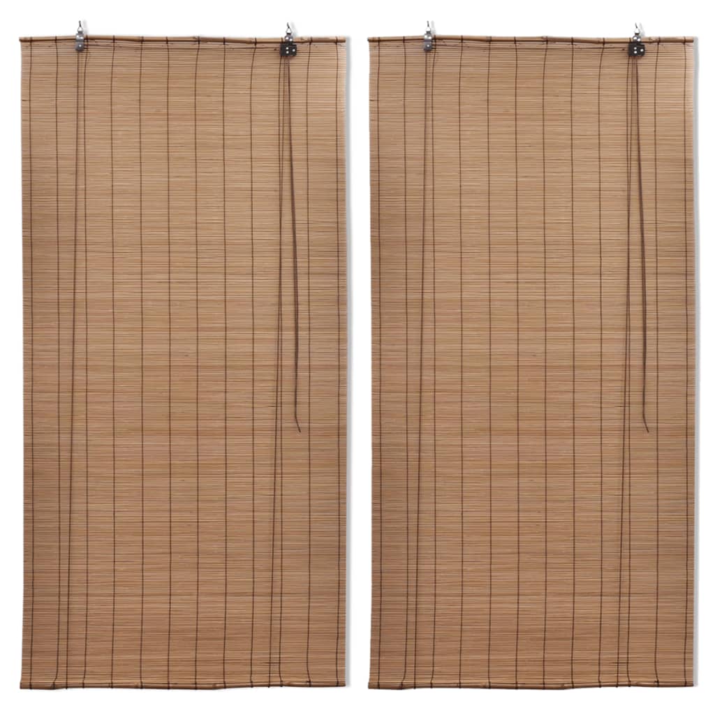 Tende A Rullo In Bambù 2pz 80x160cm Marroni