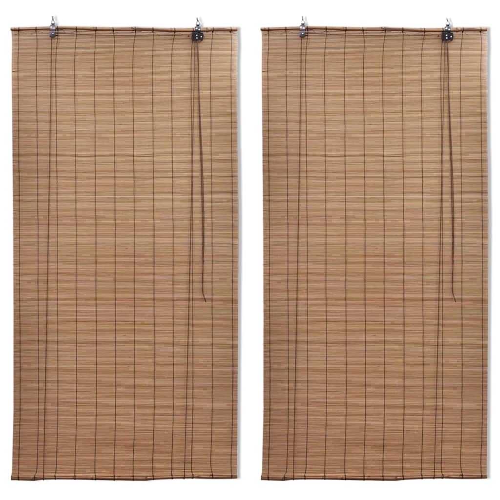 Tende A Rullo In Bambù 2pz 150x220 Cm Marroni