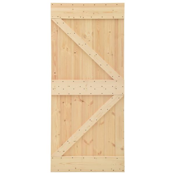 Porta Scorrevole Con Set Hardware 90x210 Cm In Legno Di Pino - Image 3