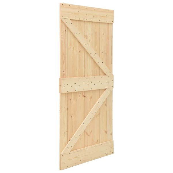 Porta Scorrevole Con Set Hardware 90x210 Cm In Legno Di Pino - Image 4