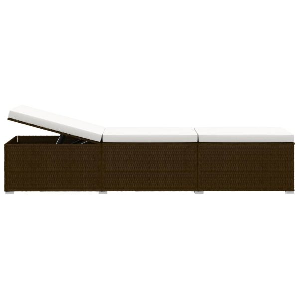 Lettini Prendisole Con Tavolino 3 Pz In Polyrattan Marrone - Image 3