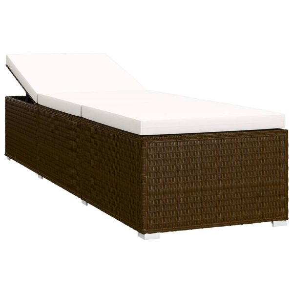 Lettini Prendisole Con Tavolino 3 Pz In Polyrattan Marrone - Image 4
