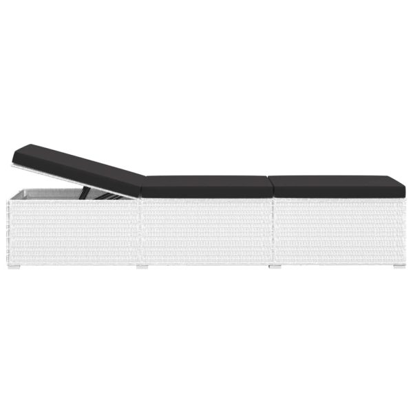 Lettini Prendisole Con Tavolino 3 Pz In Polyrattan Bianco - Image 3