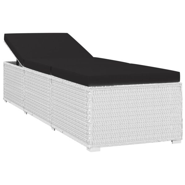 Lettini Prendisole Con Tavolino 3 Pz In Polyrattan Bianco - Image 4