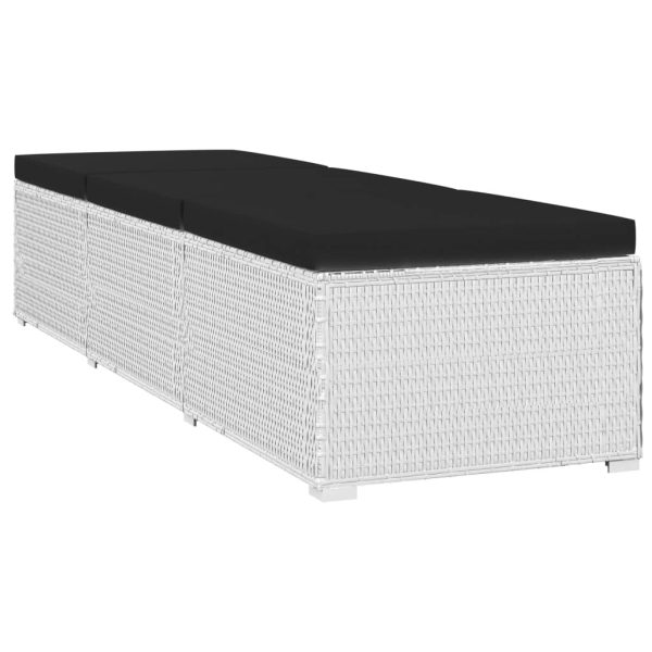 Lettini Prendisole Con Tavolino 3 Pz In Polyrattan Bianco - Image 5