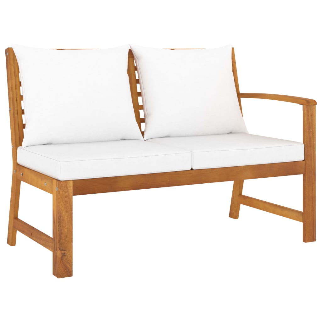 Set Divani Da Giardino 4 Pz Con Cuscini Crema In Legno Acacia - Image 4