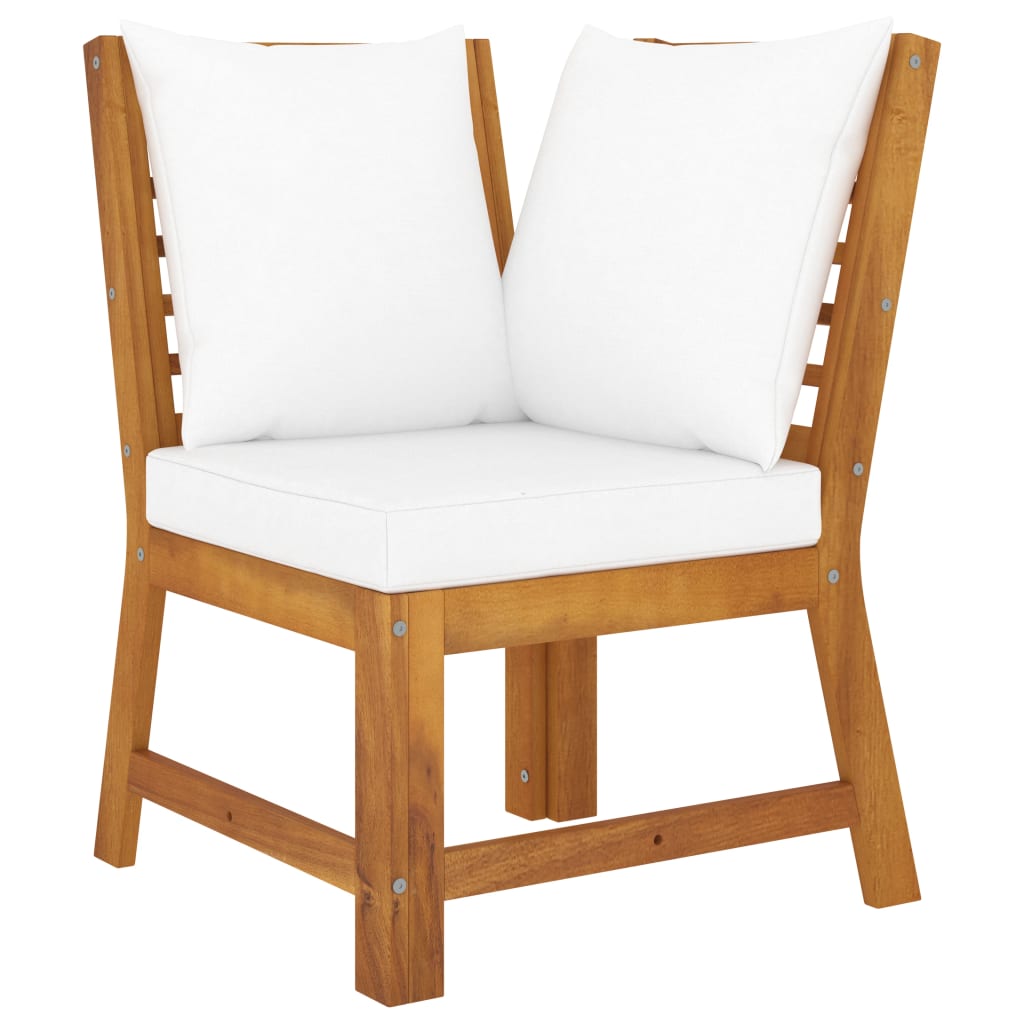 Set Divani Da Giardino 4 Pz Con Cuscini Crema In Legno Acacia - Image 5