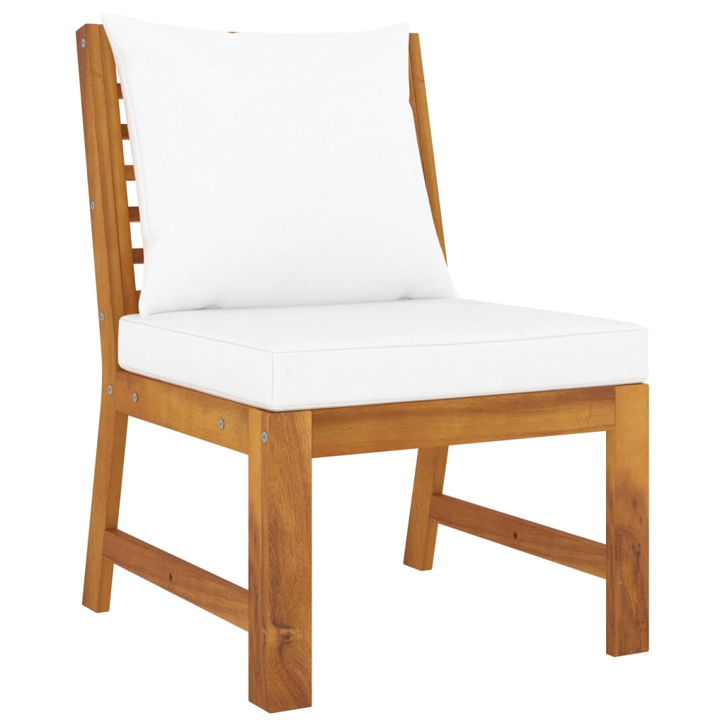 Set Divani Da Giardino 4 Pz Con Cuscini Crema In Legno Acacia - Image 6