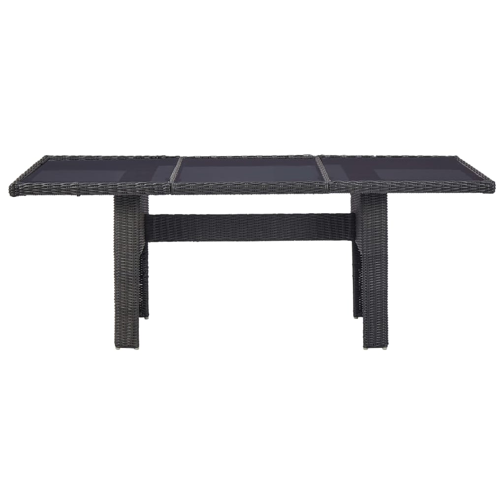 Set Da Pranzo Da Giardino 7 Pz In Polyrattan Nero - Image 3