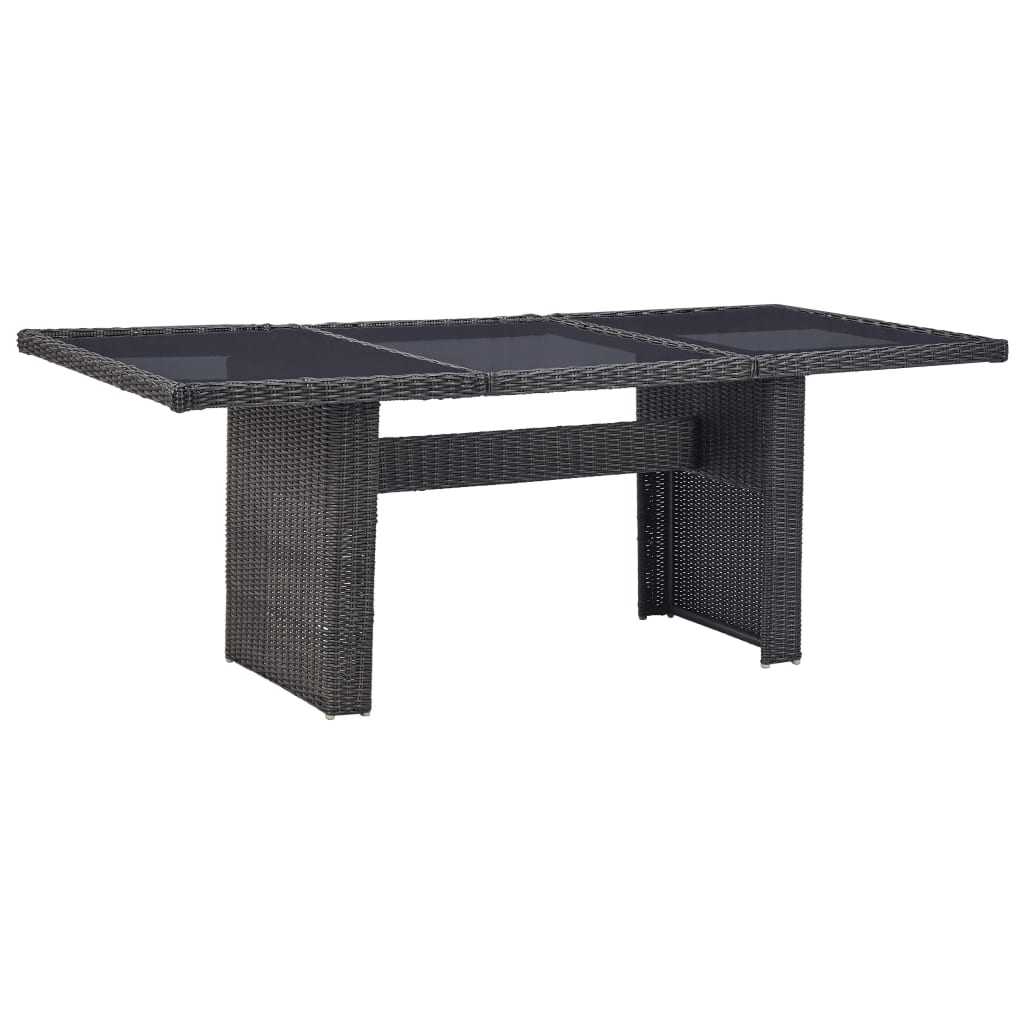 Set Da Pranzo Da Giardino 7 Pz In Polyrattan Nero - Image 4
