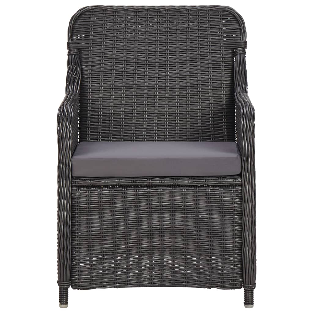 Set Da Pranzo Da Giardino 7 Pz In Polyrattan Nero - Image 5