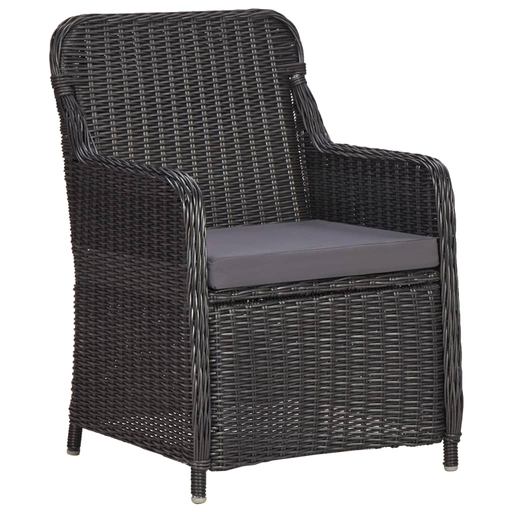 Set Da Pranzo Da Giardino 7 Pz In Polyrattan Nero - Image 6