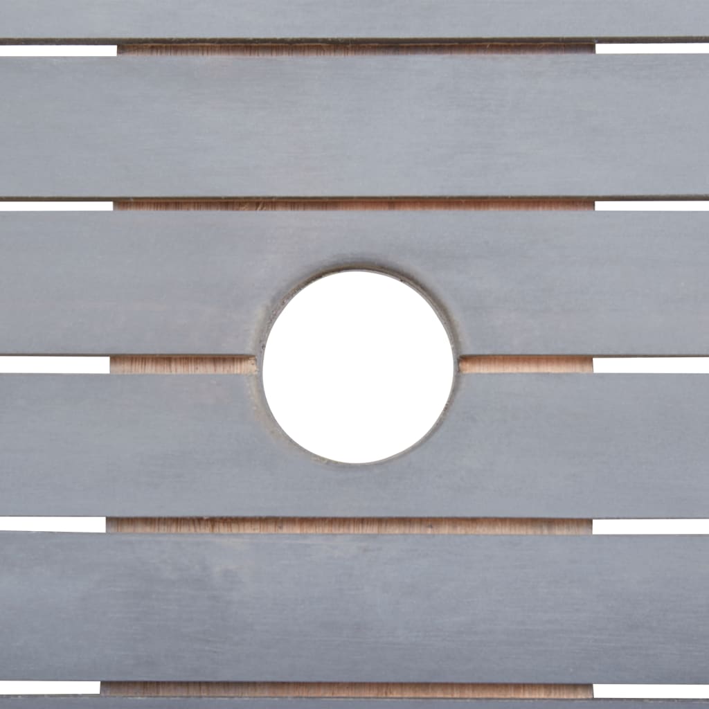 Set Da Pranzo Per Giardino 9 Pz Legno Massello Di Acacia Grigio - Image 6