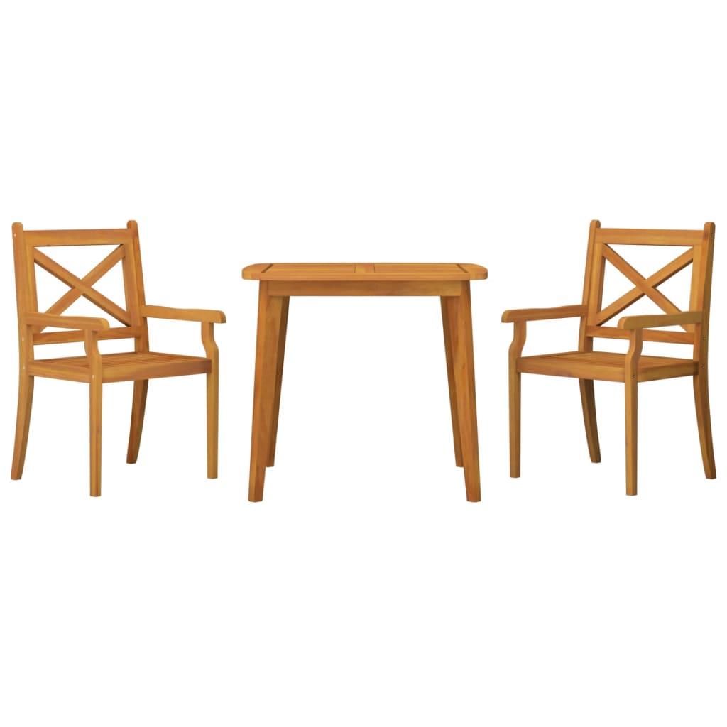 Set Mobili Da Pranzo Per Giardino 3 Pz Legno Massello Di Acacia - Image 3