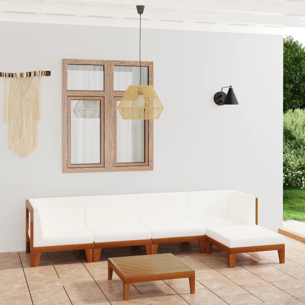 Set Divani Da Giardino 6 Pz Con Cuscini In Massello Di Acacia