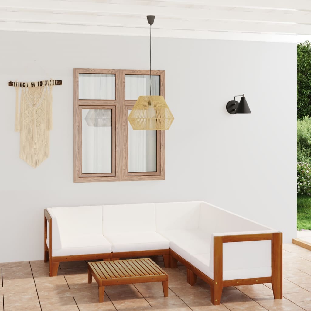 Set Divani Da Giardino 6 Pz Con Cuscini In Massello Di Acacia