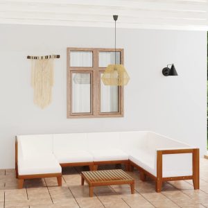 Set Divani Da Giardino 8 Pz Con Cuscini In Massello Di Acacia