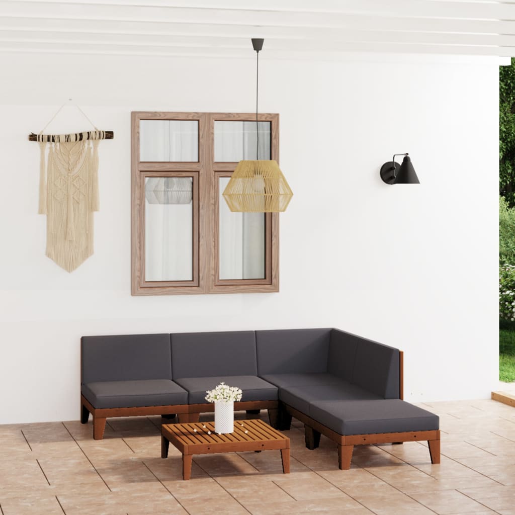 Set Divani Da Giardino 6 Pz Con Cuscini In Massello Di Acacia