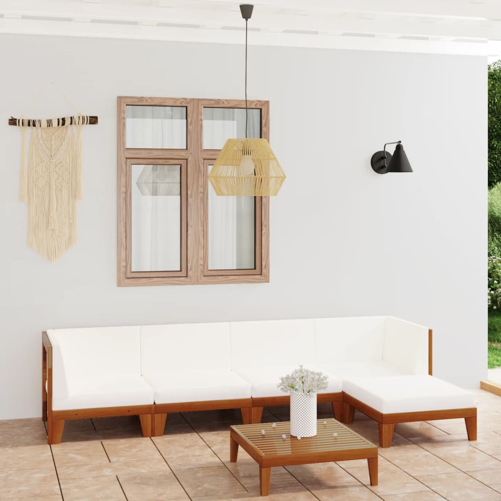 Set Divani Da Giardino 6 Pz Con Cuscini In Massello Di Acacia