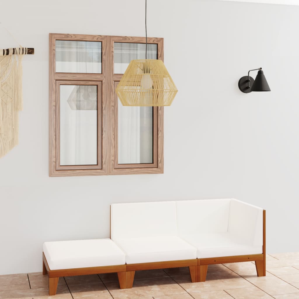 Set Divani Da Giardino 3 Pz Con Cuscini In Massello Di Acacia