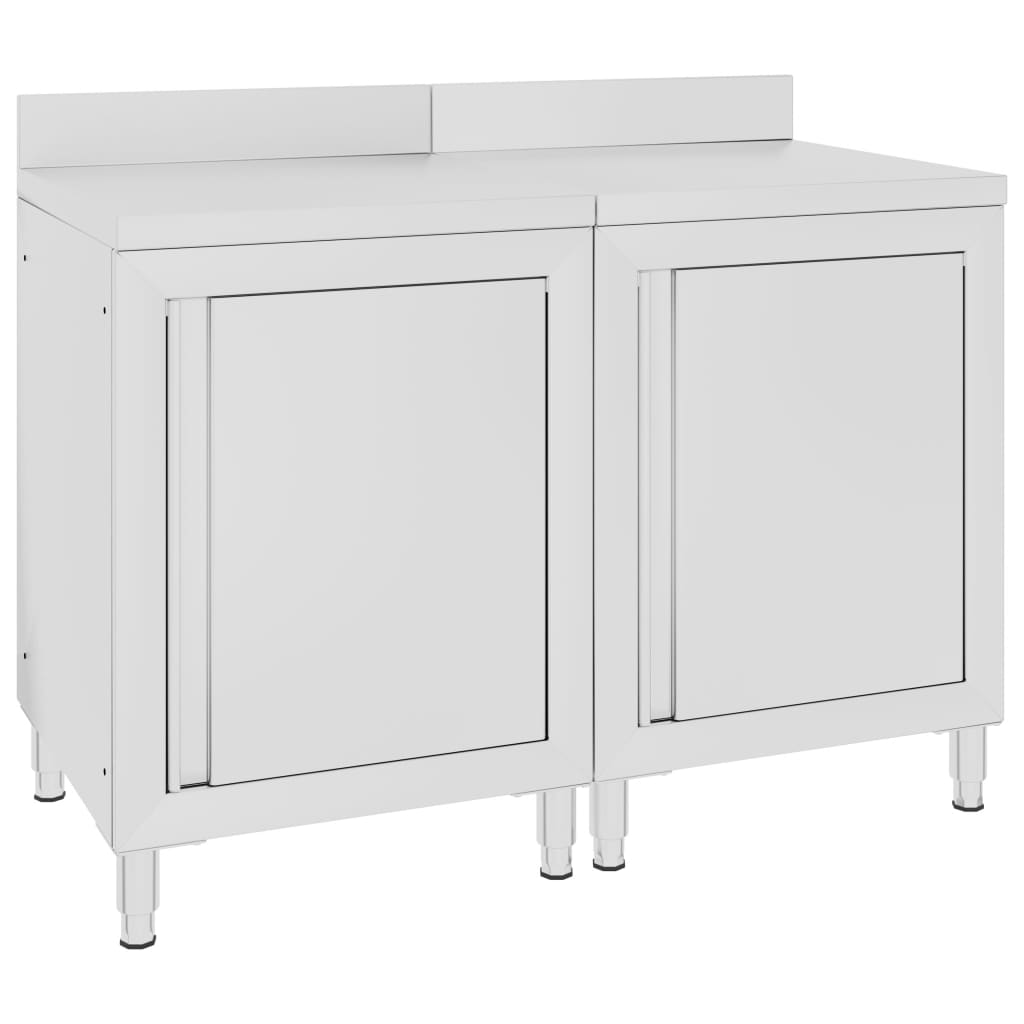 Mobiletto Con Piano Di Lavoro 120x60x96 Cm In Acciaio Inox