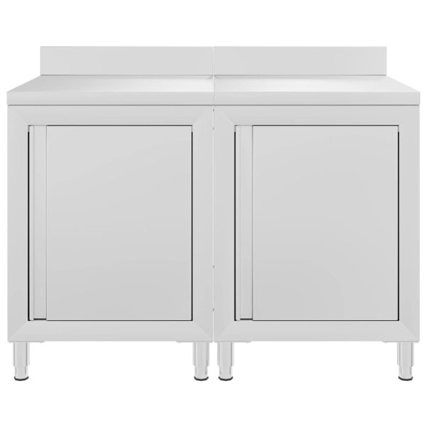 Mobiletto Con Piano Di Lavoro 120x60x96 Cm In Acciaio Inox - Image 3