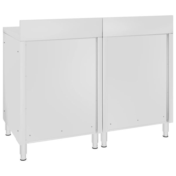 Mobiletto Con Piano Di Lavoro 120x60x96 Cm In Acciaio Inox - Image 4