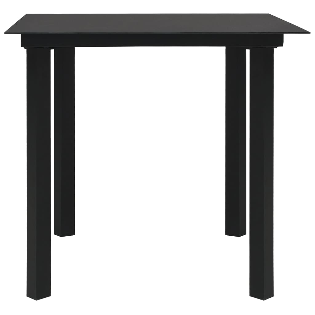 Set Da Pranzo Da Giardino 5 Pz In Rattan Pvc Nero - Image 3