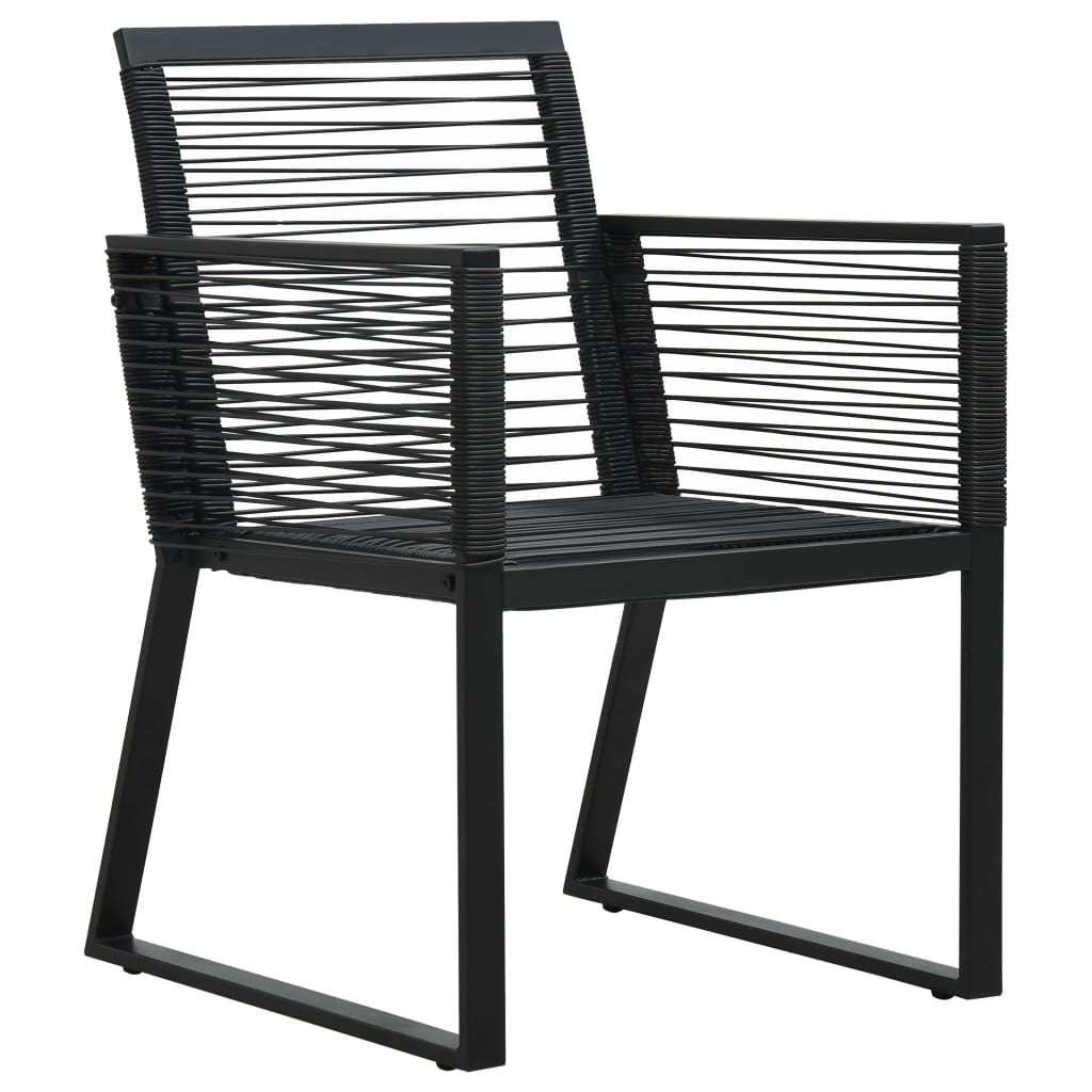 Set Da Pranzo Da Giardino 5 Pz In Rattan Pvc Nero - Image 5