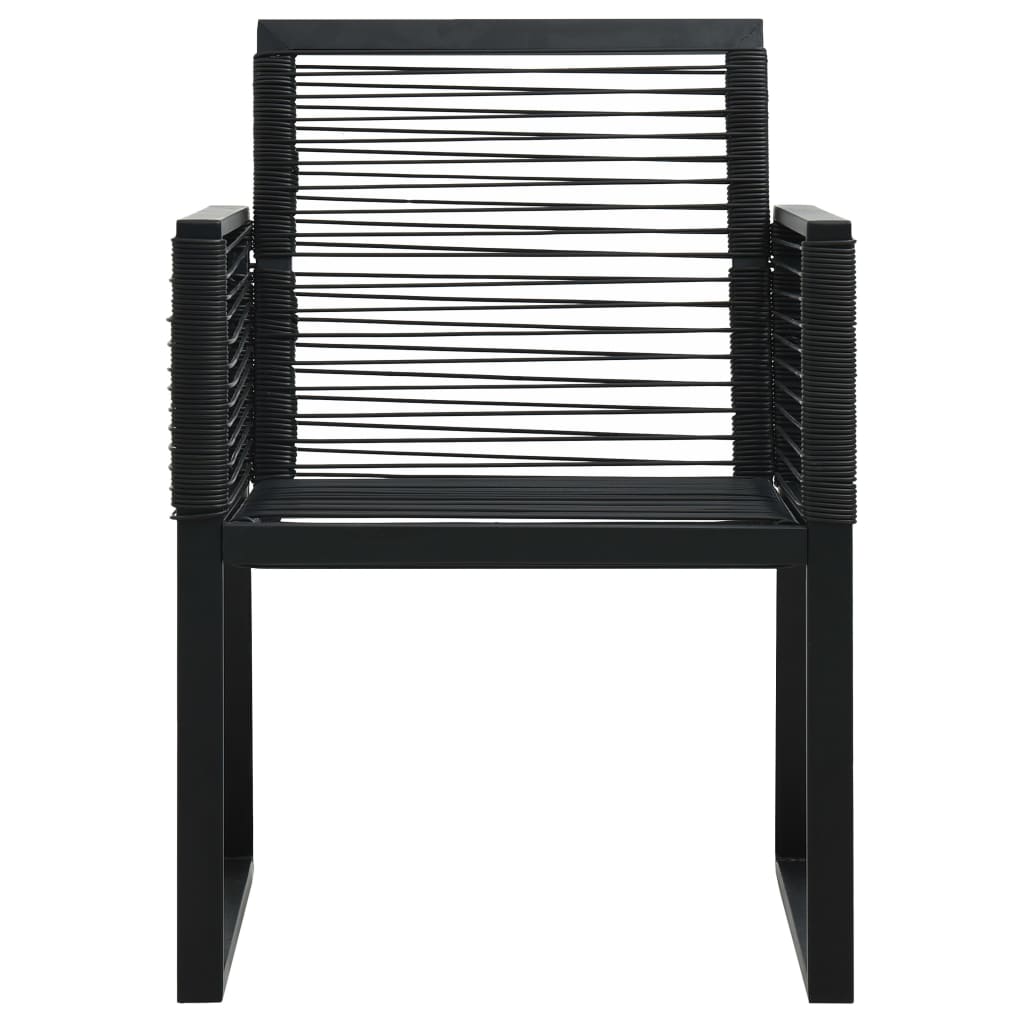 Set Da Pranzo Da Giardino 5 Pz In Rattan Pvc Nero - Image 6