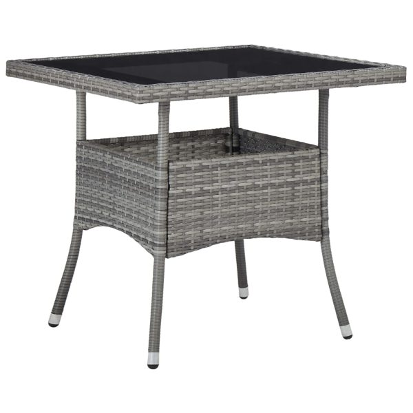 Set Pranzo Da Giardino 5 Pz Polyrattan E Vetro Temperato Grigio - Image 3