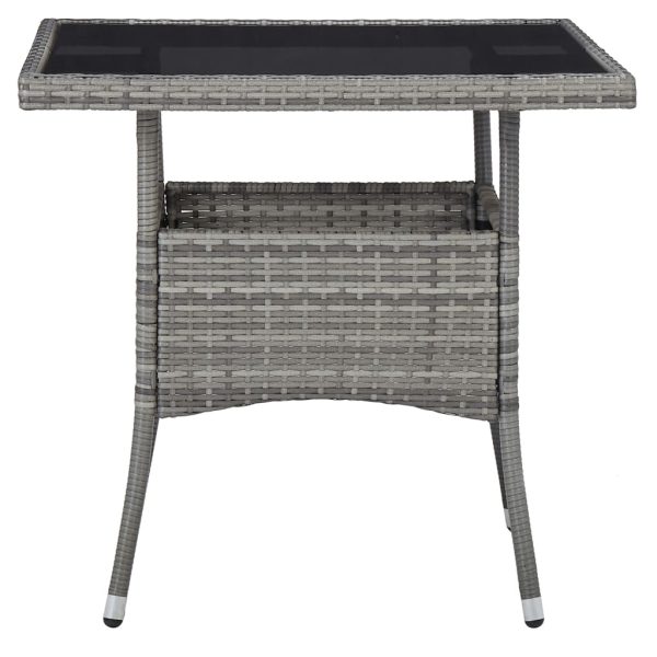Set Pranzo Da Giardino 5 Pz Polyrattan E Vetro Temperato Grigio - Image 4